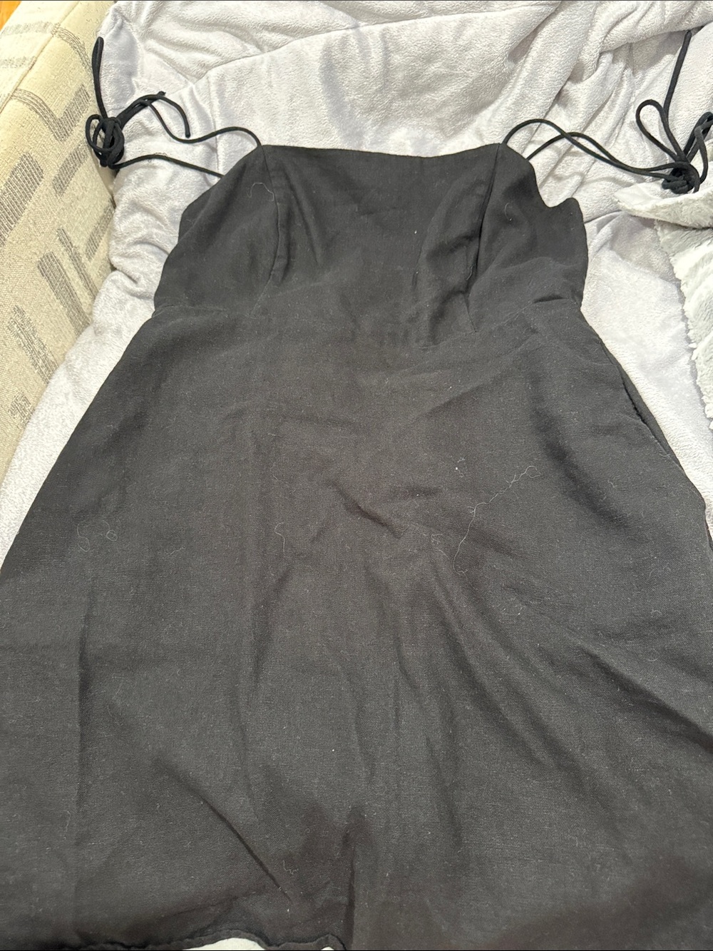 Old Navy Black Tie-Shoulder Mini Dress